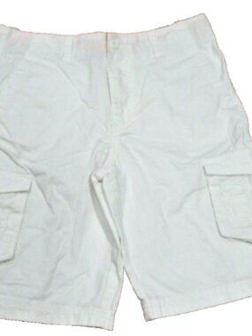Airwalk 100% Cotton Size 12 Boy's White Cargo Shorts 6 Pocket 30" x 9 1/2"